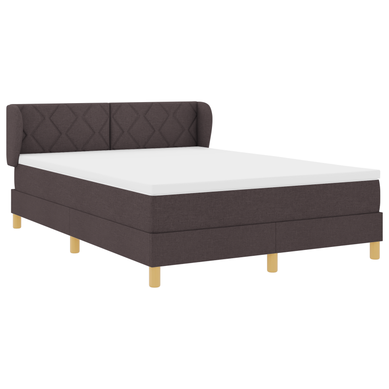 Boxspringbett mit Matratze Dunkelbraun 140x200 cm aus Stoff