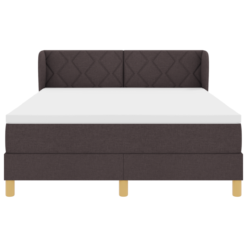 Boxspringbett mit Matratze Dunkelbraun 140x200 cm aus Stoff