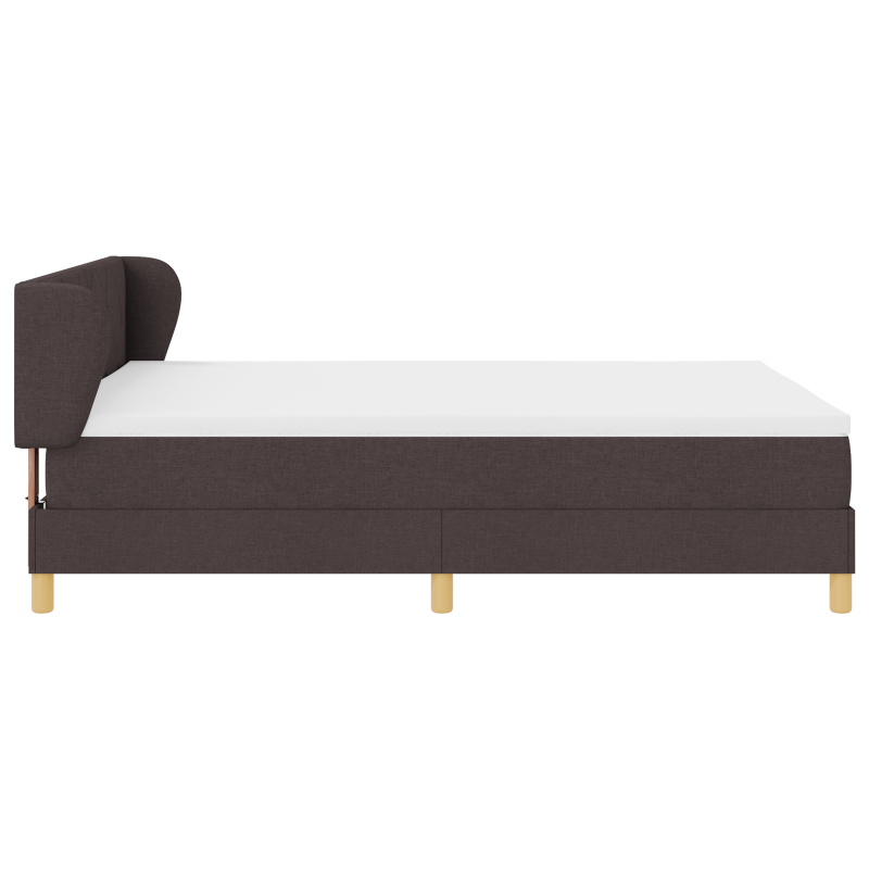 Boxspringbett mit Matratze Dunkelbraun 140x200 cm aus Stoff