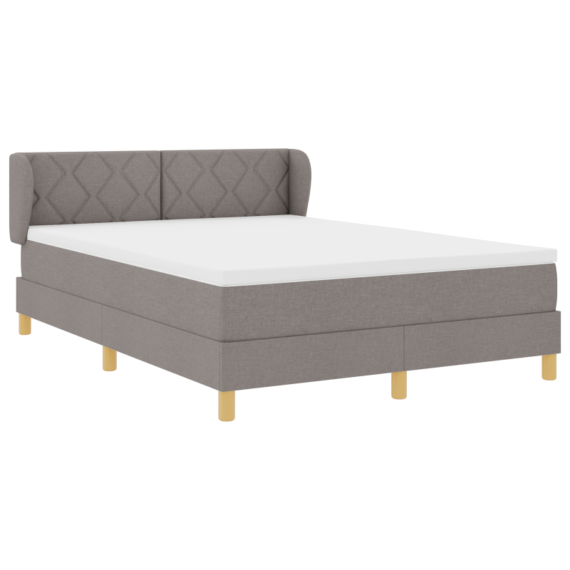 Boxspringbett mit Matratze - Taupe, 140x200 cm, Stoff