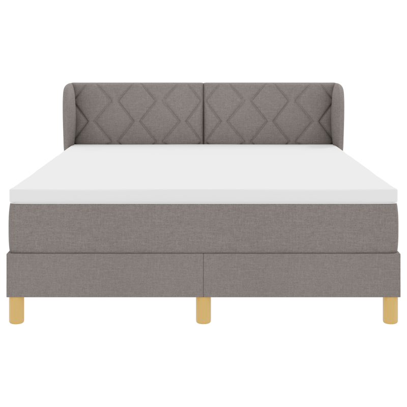 Boxspringbett mit Matratze - Taupe, 140x200 cm, Stoff