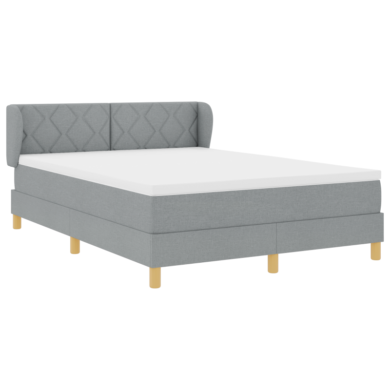 Boxspringbett mit Matratze Hellgrau 160x200 cm Stoff