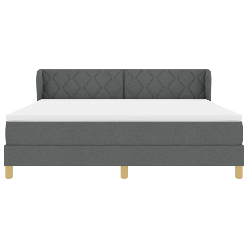 Boxspringbett mit Matratze - Dunkelgrau, 180x200 cm, Stoff