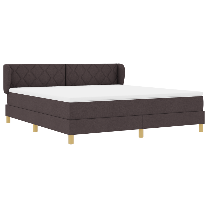 Boxspringbett mit Matratze - Dunkelbraun, 180x200 cm, Stoff