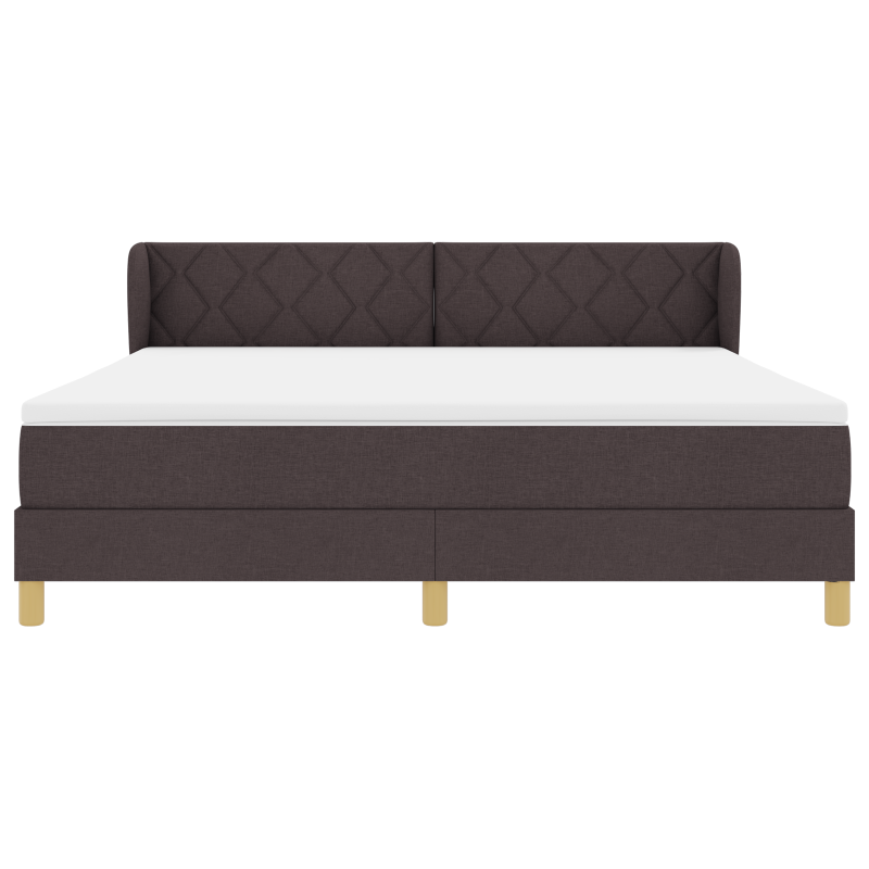 Boxspringbett mit Matratze - Dunkelbraun, 180x200 cm, Stoff