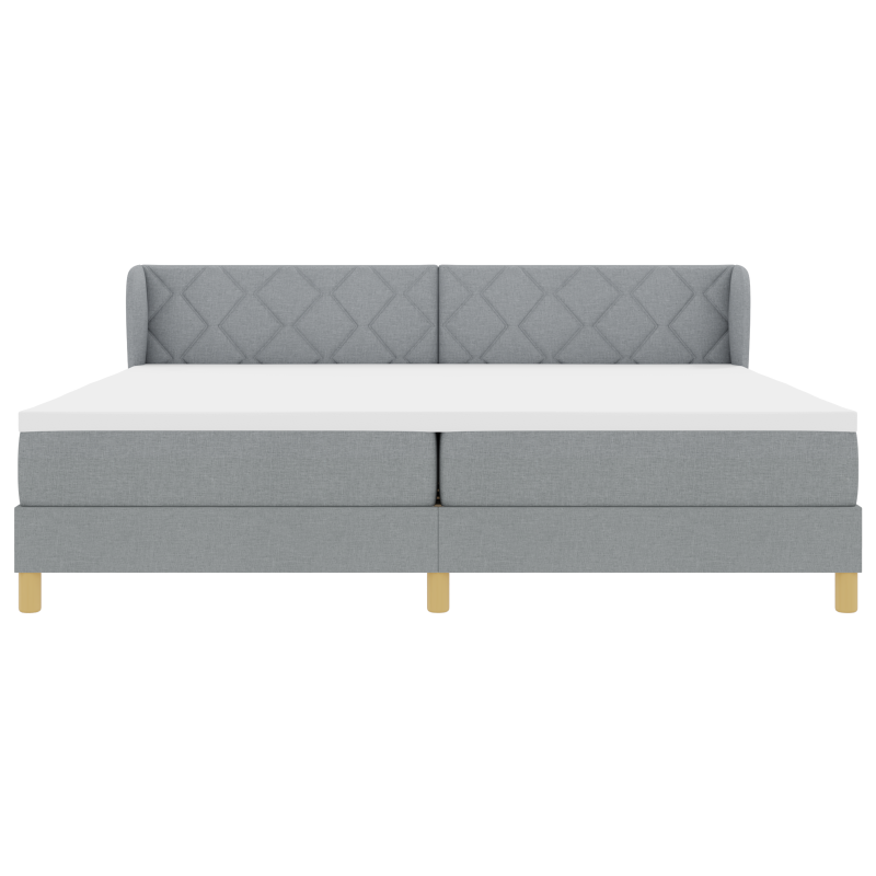 Boxspringbett mit Matratze - Hellgrau - 200x200 cm - Stoff