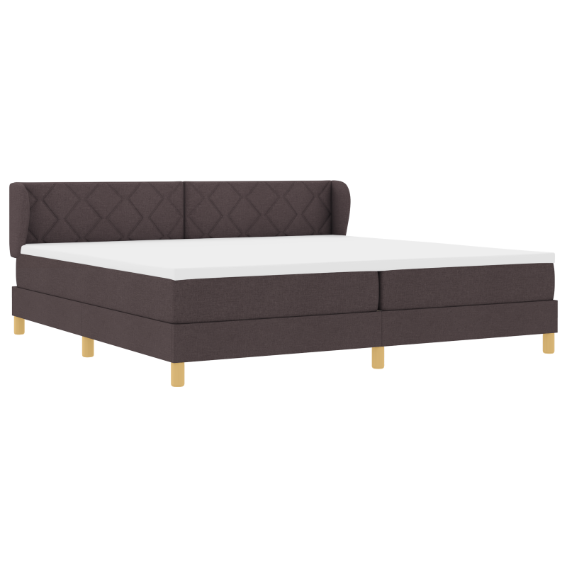 Boxspringbett mit Matratze in Dunkelbraun 200x200 cm aus Stoff