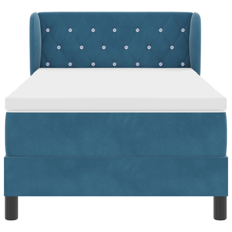 Boxspringbett mit Matratze Dunkelblau 90x190 cm Velvet