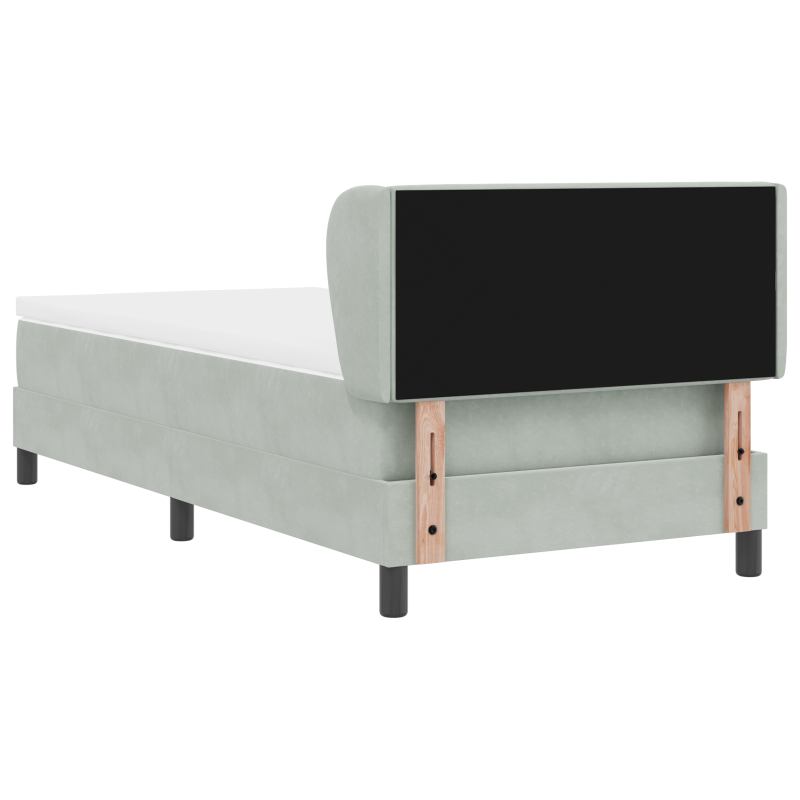Boxspringbett mit Matratze Hellgrau 90x200 cm Samt