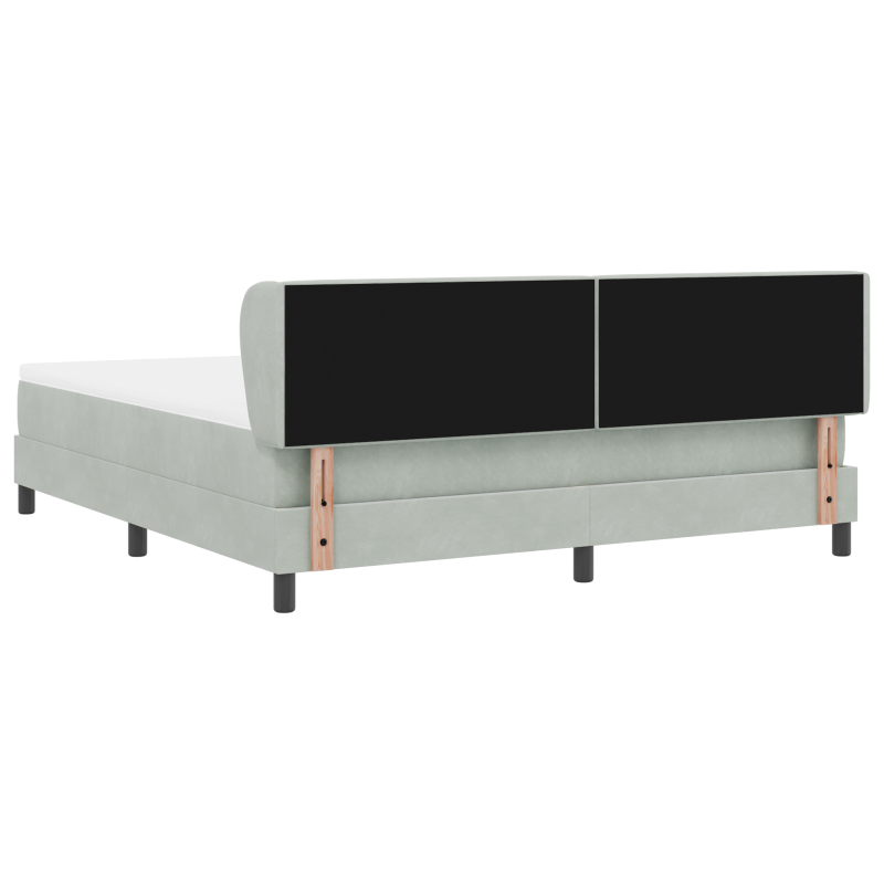 Boxspringbett mit Matratze Hellgrau 180x200 cm Samt