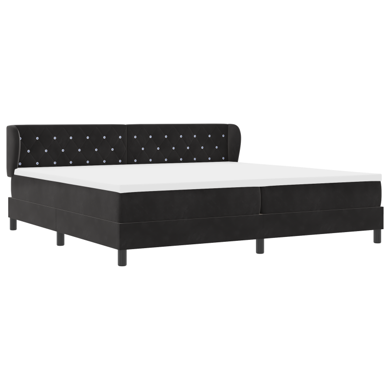 Boxspringbett mit Matratze Schwarz 200x200 cm Samt