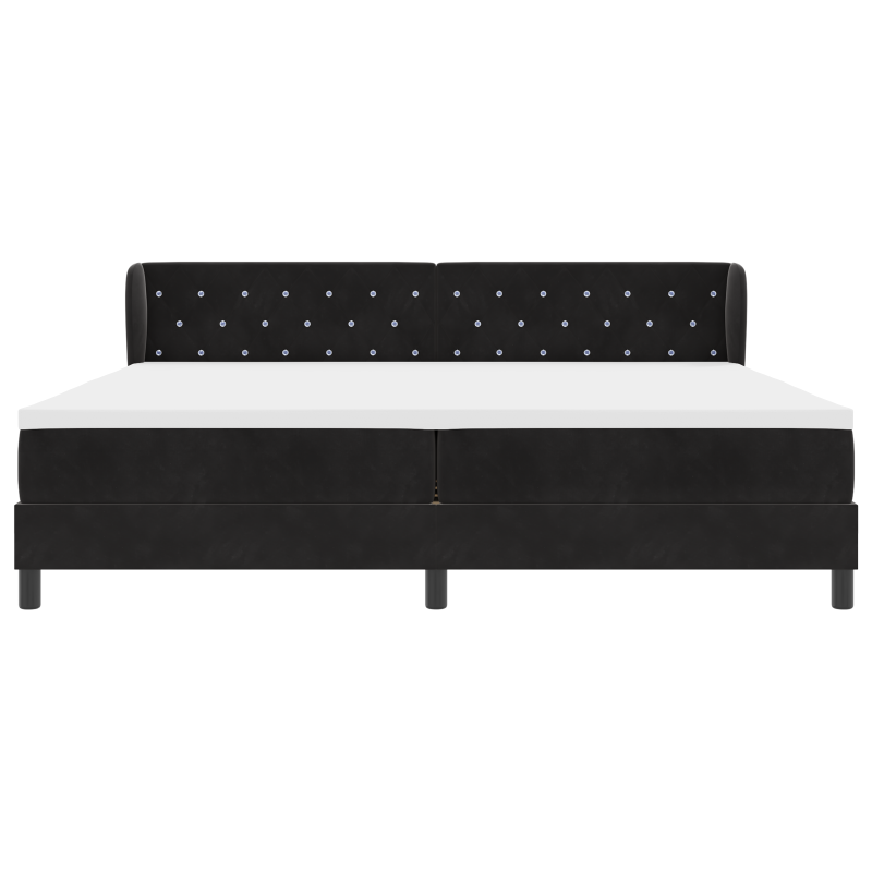 Boxspringbett mit Matratze Schwarz 200x200 cm Samt