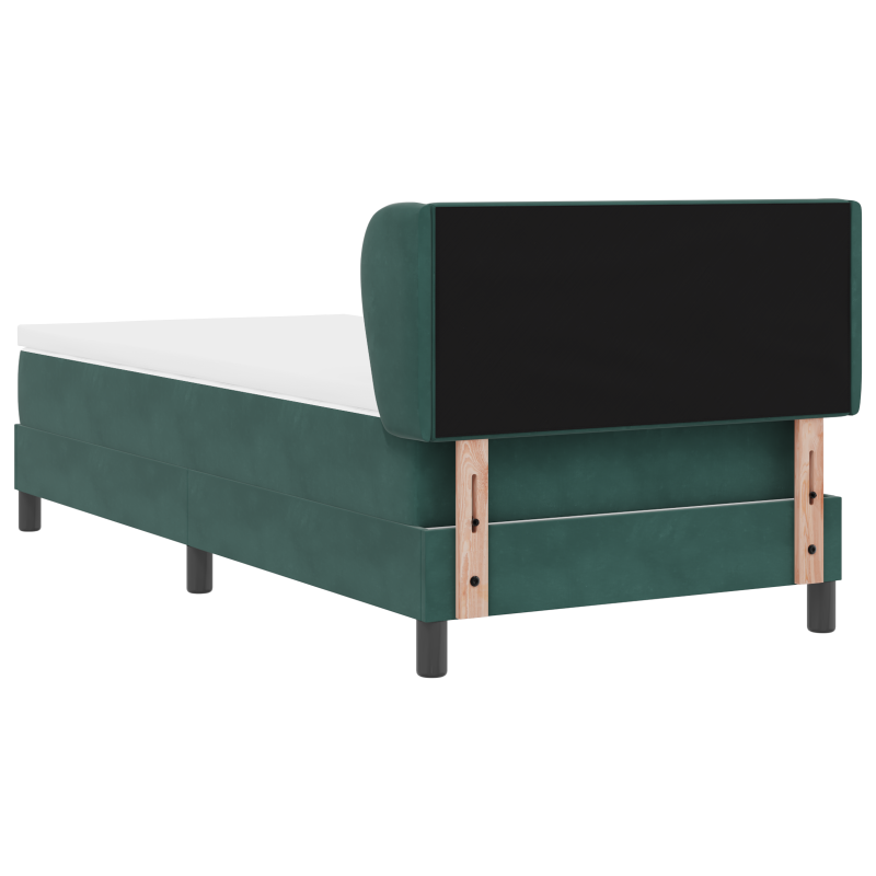Boxspringbett mit Matratze dunkelgrün 90x200 cm Samt