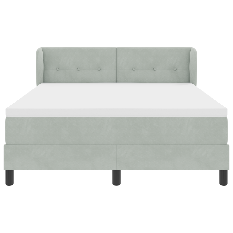 Boxspringbett mit Matratze Hellgrau 140x200 cm Samt