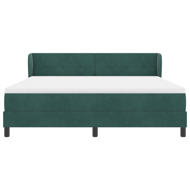 Boxspringbett mit Matratze in Dunkelgrün 180x200 cm aus Samt