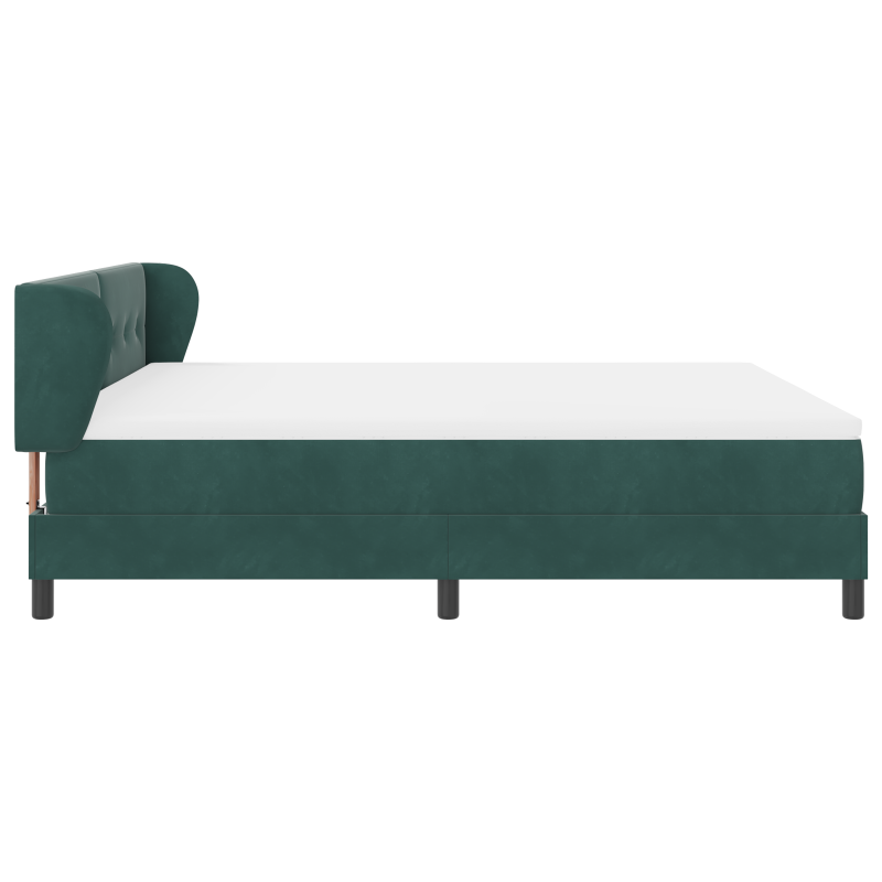 Boxspringbett mit Matratze in Dunkelgrün 180x200 cm aus Samt