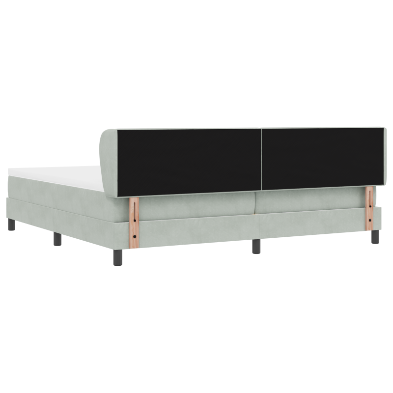 Boxspringbett mit Matratze Hellgrau 200x200 cm Samt
