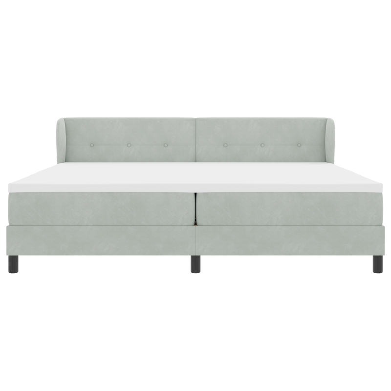 Boxspringbett mit Matratze Hellgrau 200x200 cm Samt