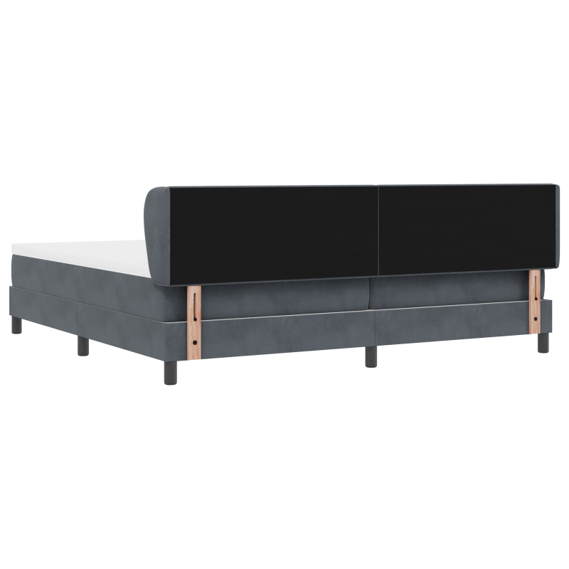 Boxspringbett mit Matratze in Dunkelgrau, 200x200 cm, aus Velvet