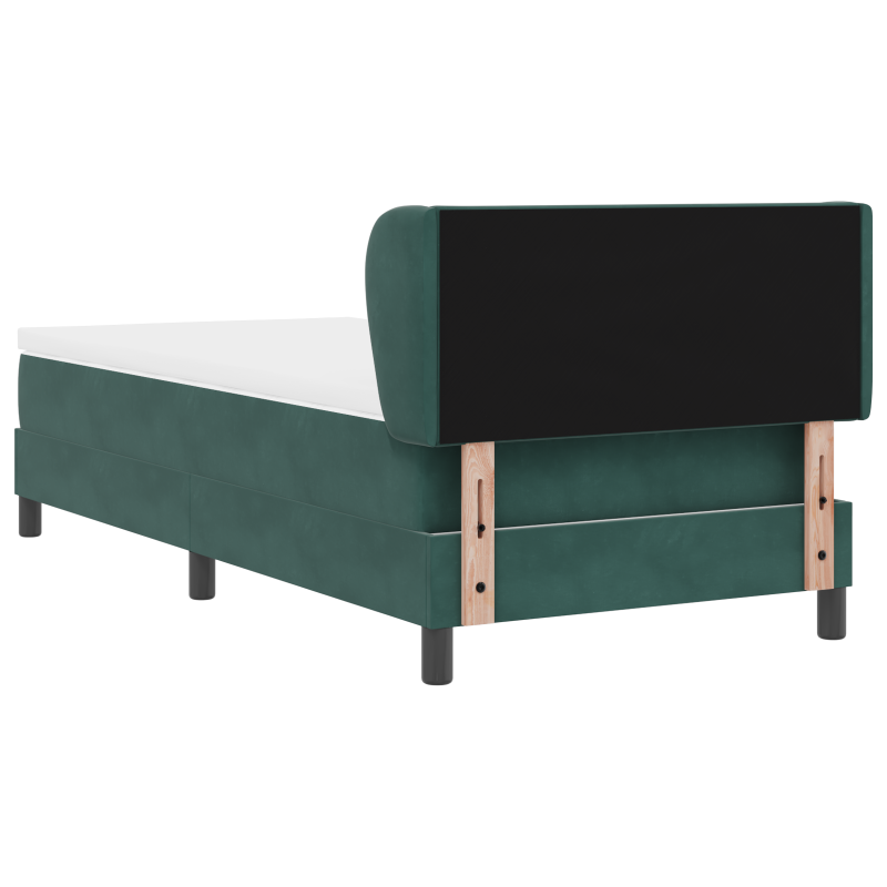 Boxspringbett mit Matratze Dunkelgrün 90x190 cm Samt