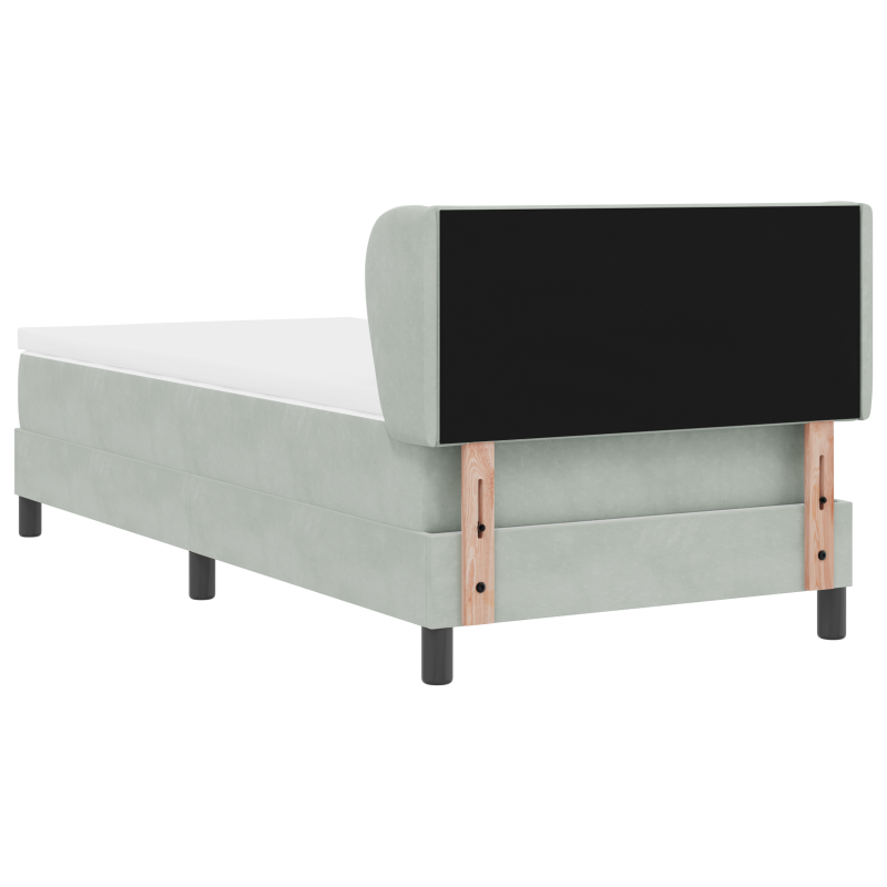 Boxspringbett mit Matratze Hellgrau 90x200 cm Samt