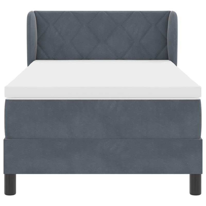Boxspringbett mit Matratze Dunkelgrau 100x200 cm Samt