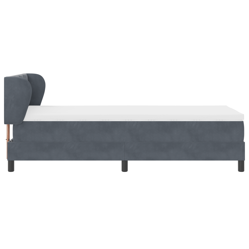 Boxspringbett mit Matratze Dunkelgrau 100x200 cm Samt