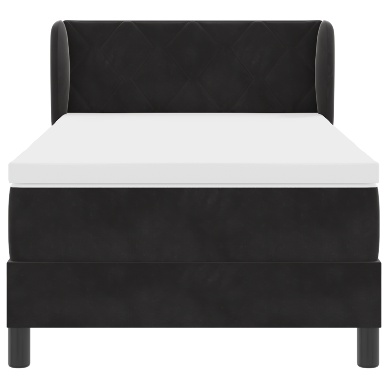 Boxspringbett mit Matratze Schwarz 100x200 cm Samt