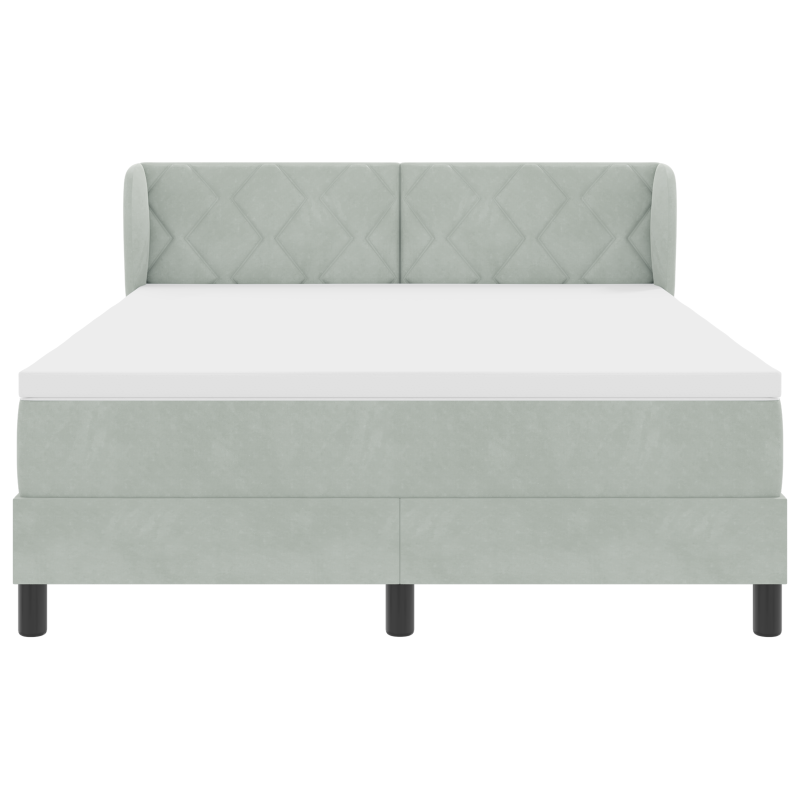 Boxspringbett mit Matratze Hellgrau 140x200 cm Samt