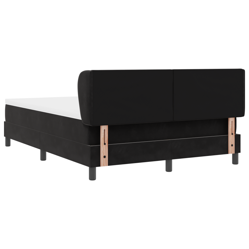 Boxspringbett mit Matratze Schwarz 140x200 cm Samt