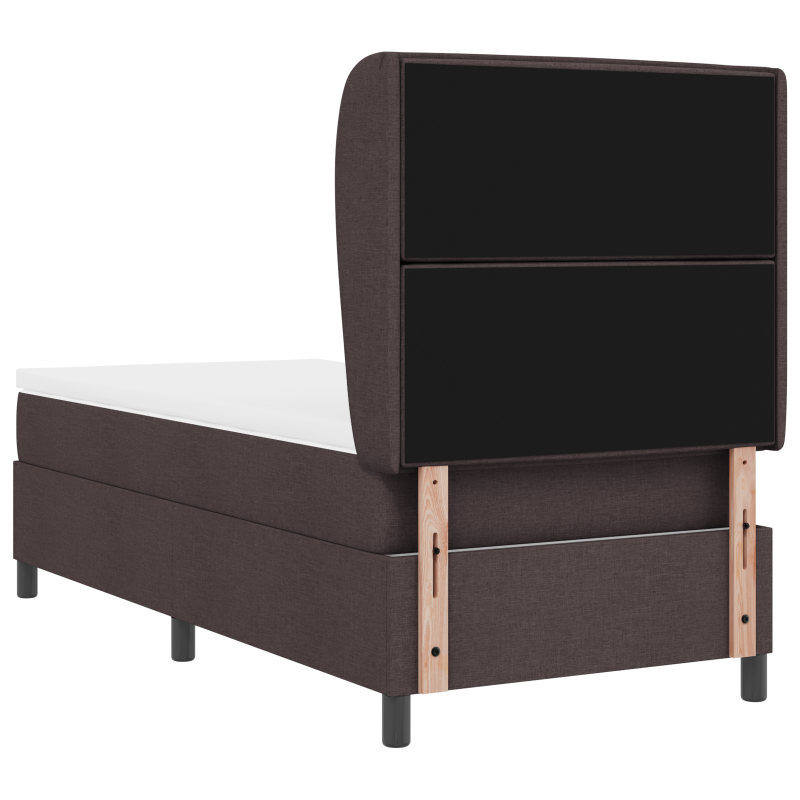 Boxspringbett mit Matratze Dunkelbraun 80x200 cm Stoff