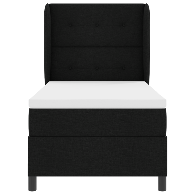 Boxspringbett mit Matratze Schwarz 80x200 cm Stoff