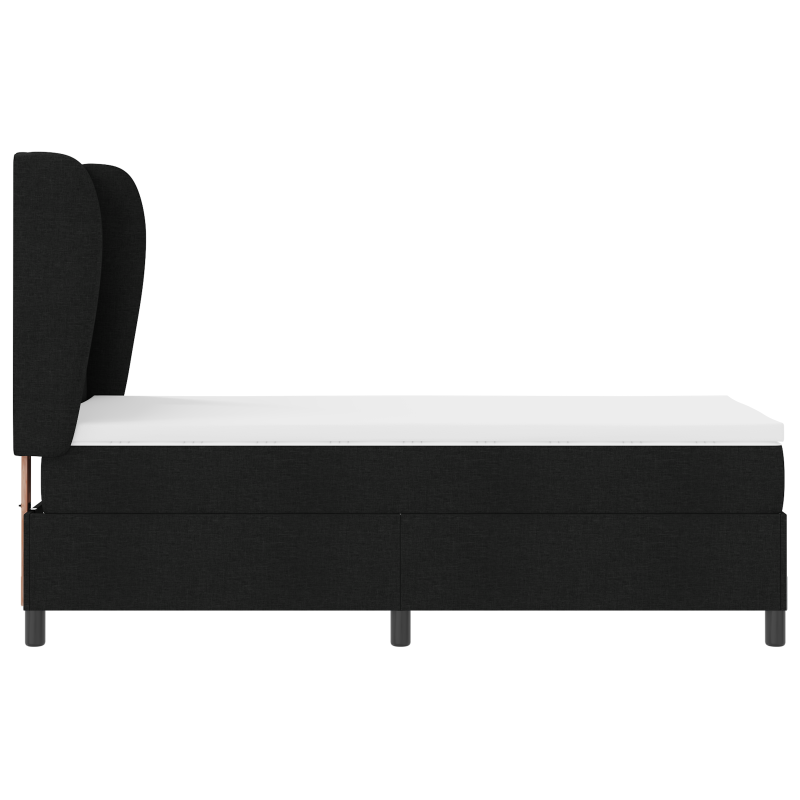 Boxspringbett mit Matratze Schwarz 80x200 cm Stoff
