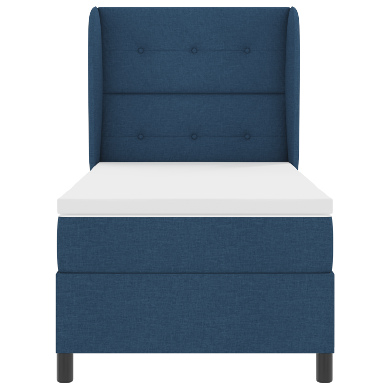 Boxspringbett mit Matratze Blau 90x200 cm Stoff