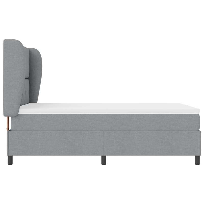 Boxspringbett mit Matratze - Hellgrau, 140x200 cm, Stoff