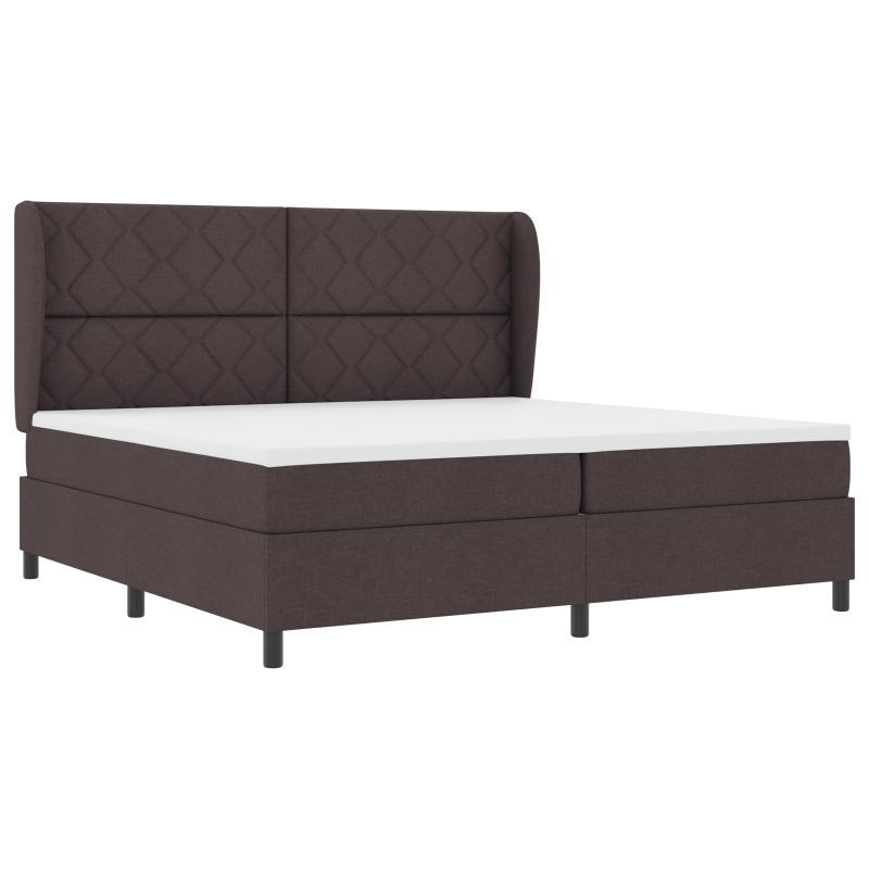 Boxspringbett mit Matratze in Dunkelbraun, 200x200 cm Stoff