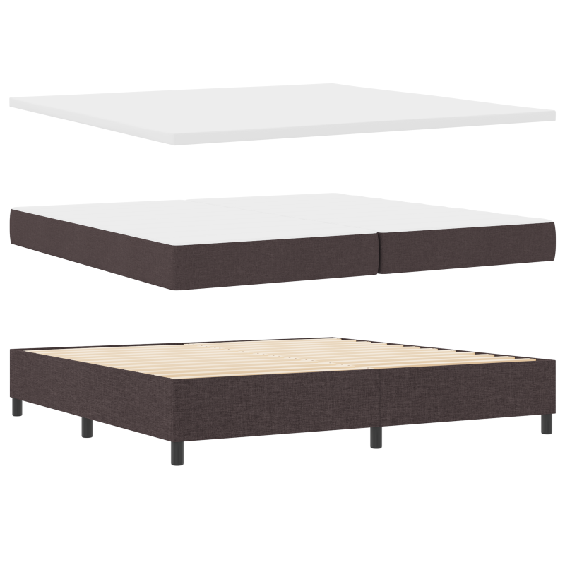 Boxspringbett mit Matratze in Dunkelbraun, 200x200 cm Stoff