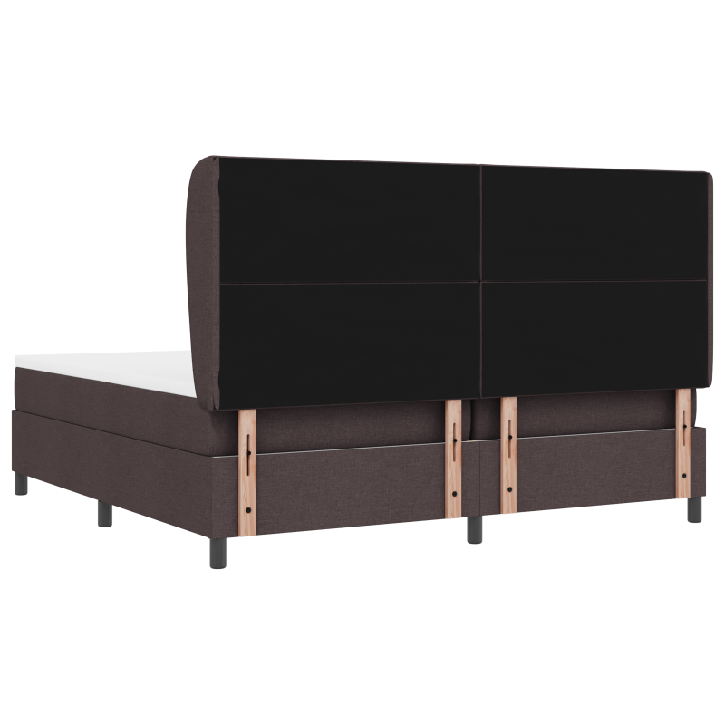 Boxspringbett mit Matratze in Dunkelbraun, 200x200 cm Stoff