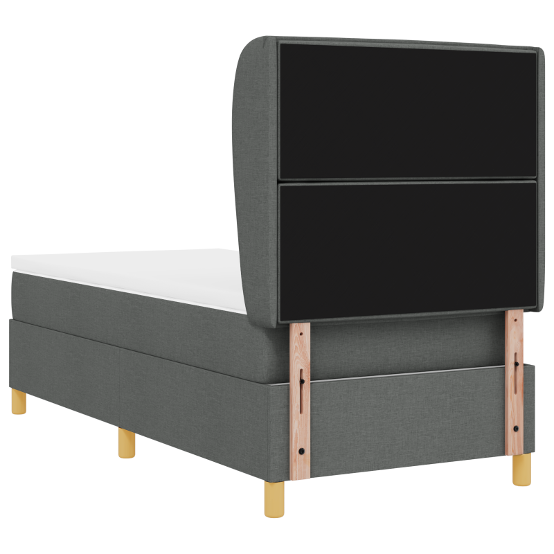 Boxspringbett mit Matratze Dunkelgrau 100x200 cm Stoff