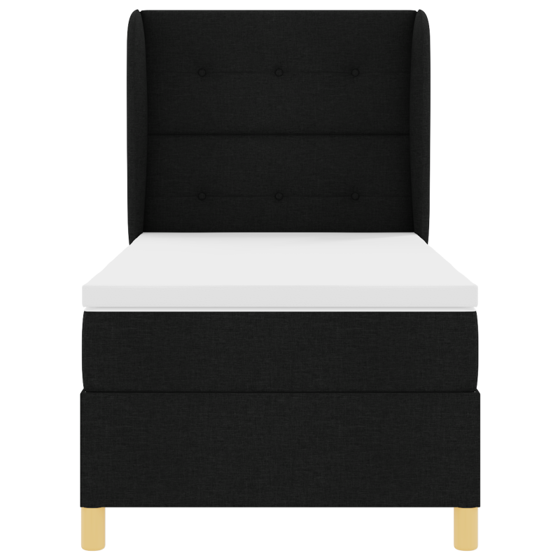 Boxspringbett mit Matratze Schwarz 80x200 cm Stoff