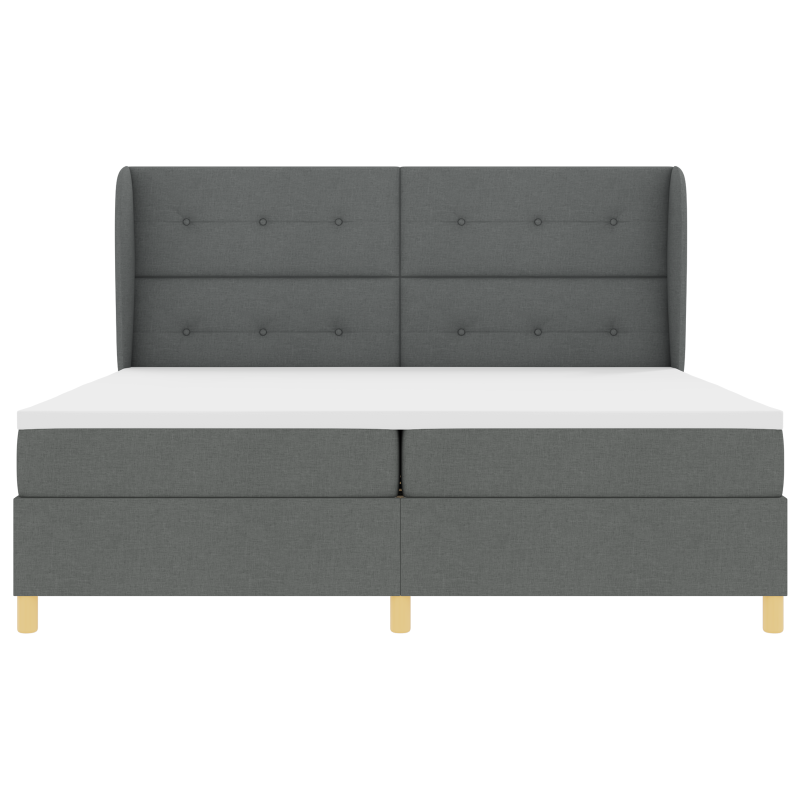 Boxspringbett mit Matratze Dunkelgrau 200x200 cm Stoff