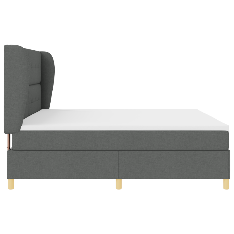 Boxspringbett mit Matratze Dunkelgrau 200x200 cm Stoff