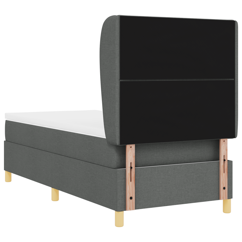 Boxspringbett mit Matratze Dunkelgrau 90x200 cm Stoff