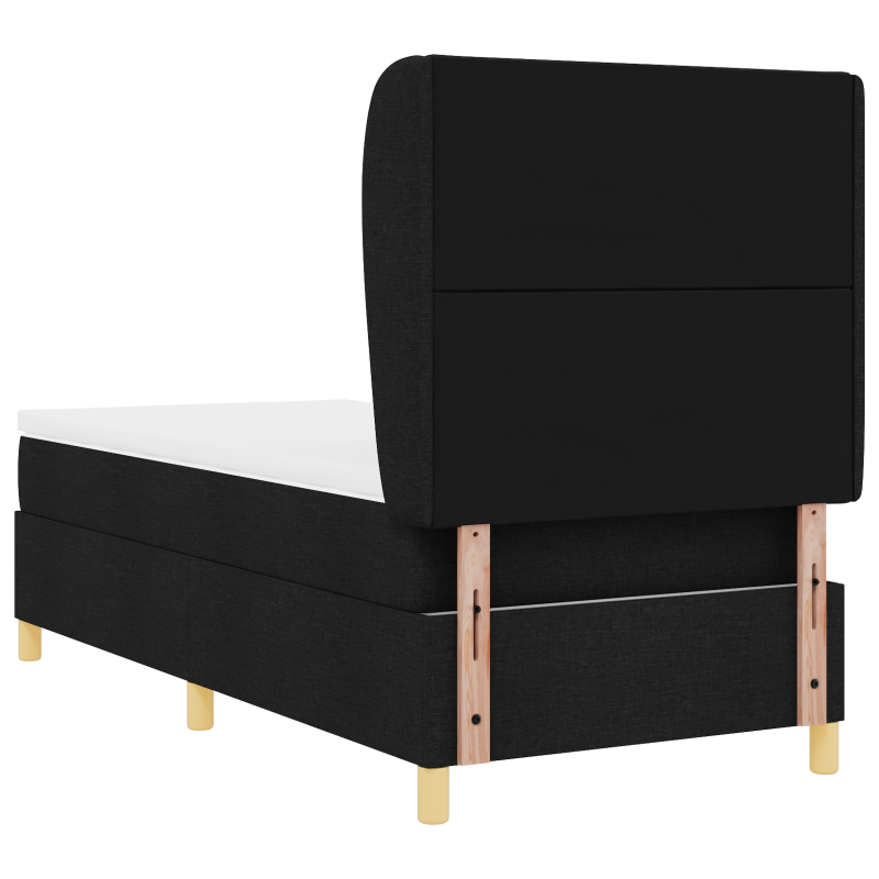 Boxspringbett mit Matratze Schwarz 100x200 cm Stoff