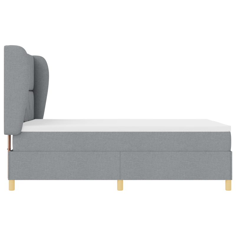 Boxspringbett mit Matratze Hellgrau 140x200 cm Stoff