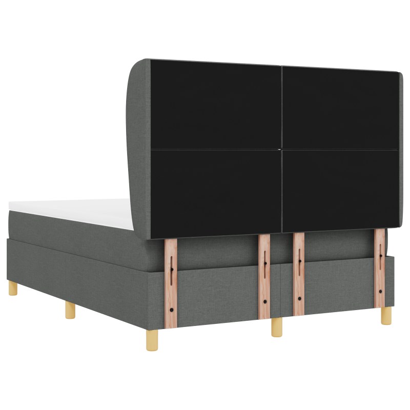 Boxspringbett mit Matratze Dunkelgrau 140x200 cm Stoff