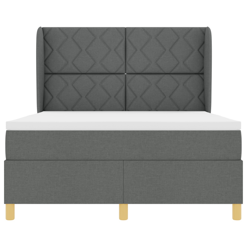 Boxspringbett mit Matratze Dunkelgrau 140x200 cm Stoff