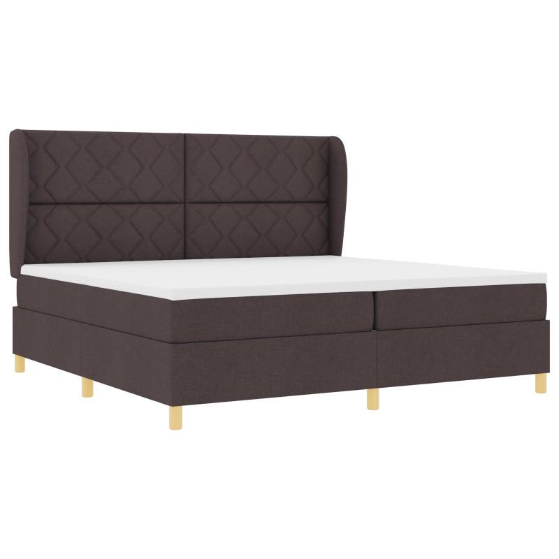 Boxspringbett mit Matratze Dunkelbraun 200x200 cm Stoff