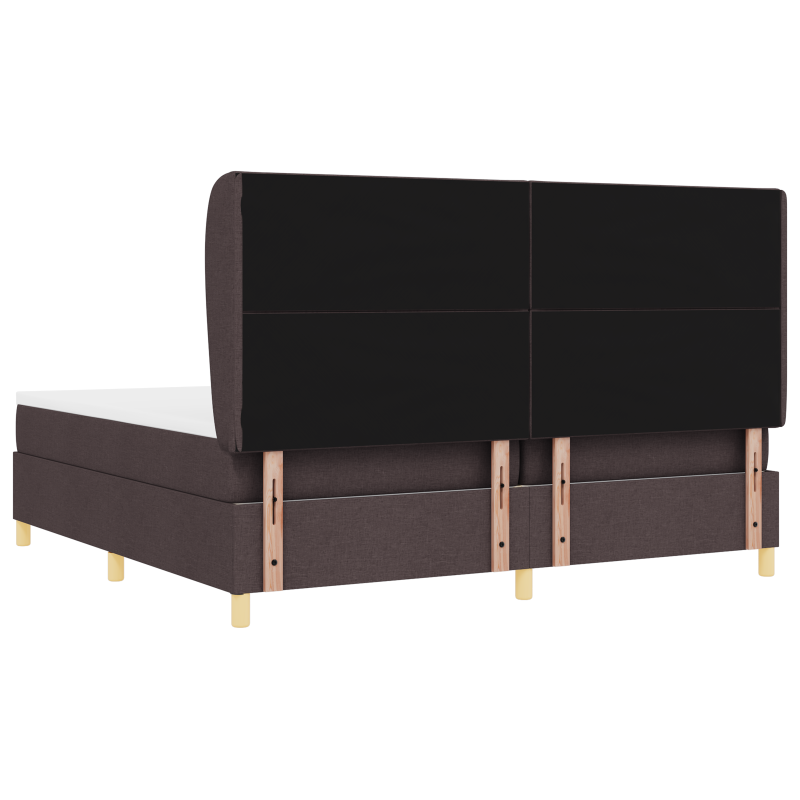 Boxspringbett mit Matratze Dunkelbraun 200x200 cm Stoff