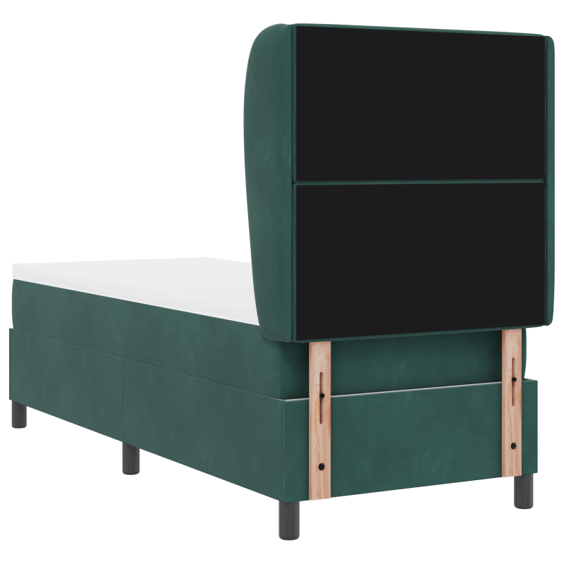 Boxspringbett mit Matratze Dunkelgrün 80x200 cm Samt